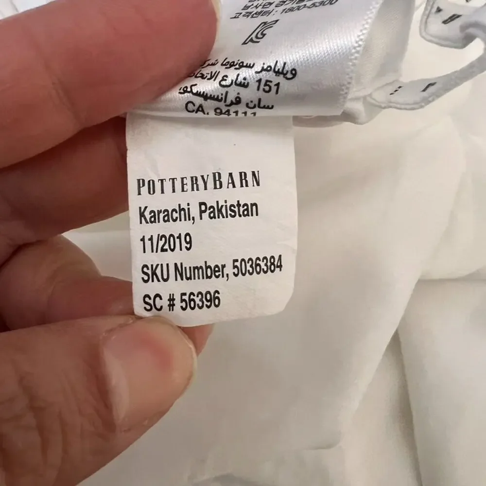 Pottery Barn King/Cal. King Duvet Cover White 108 x 92 in Tencel Lyocell Linen